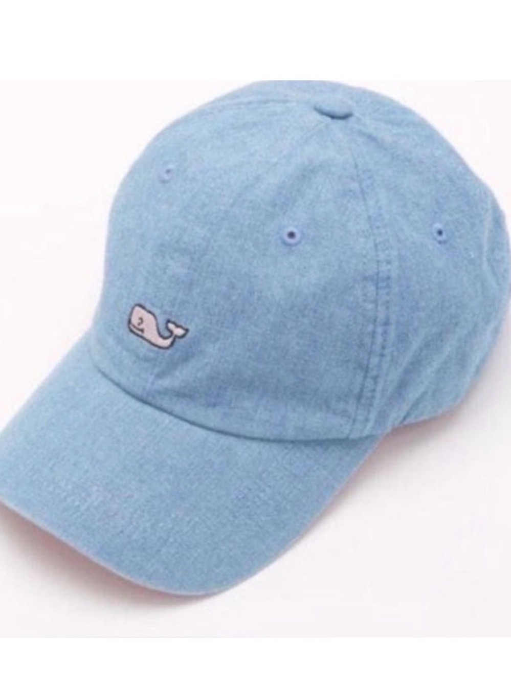 Vineyard Vines baseball hat, light denim with white whale, light wash, like new!